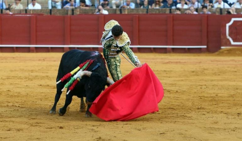 Imagen de Curro Durán en una de sus actuaciones en la Maestranza