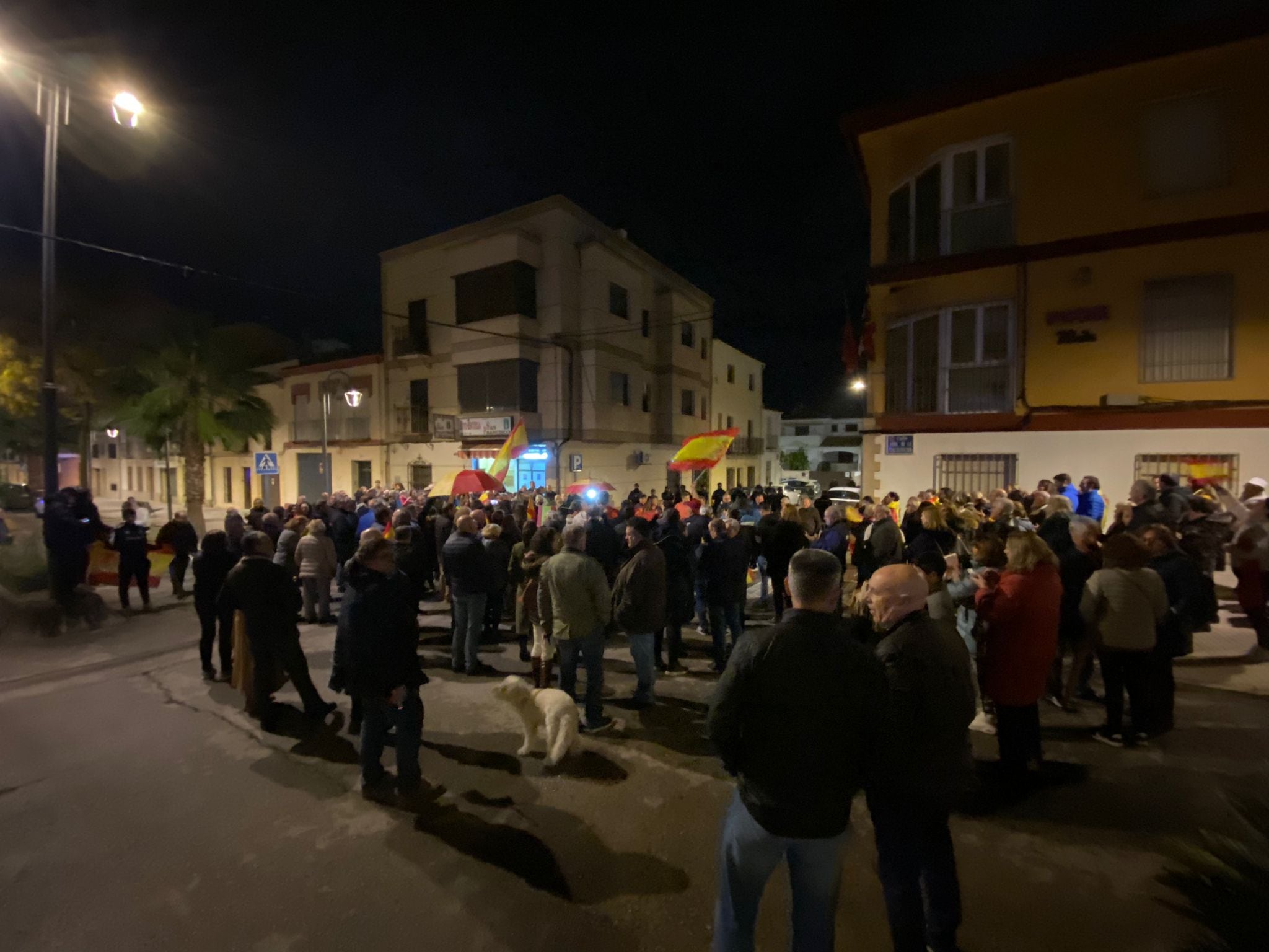 Unas 300 personas se concentraron en Úbeda contra la amnistía.