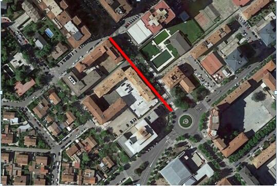 Mapa de la zona a arreglar en Avenida Pirineos