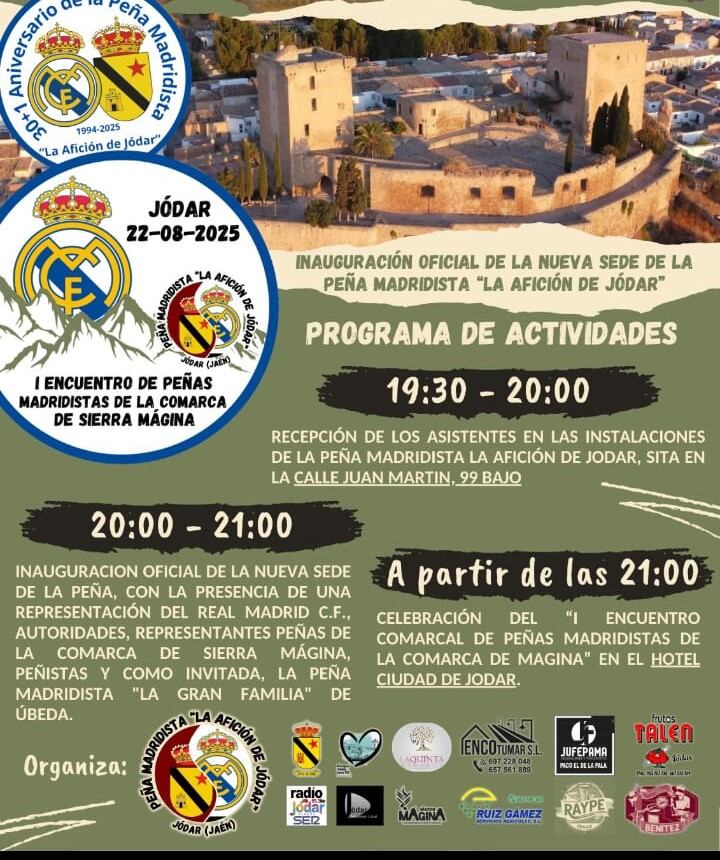 Cartel con programación de actividades