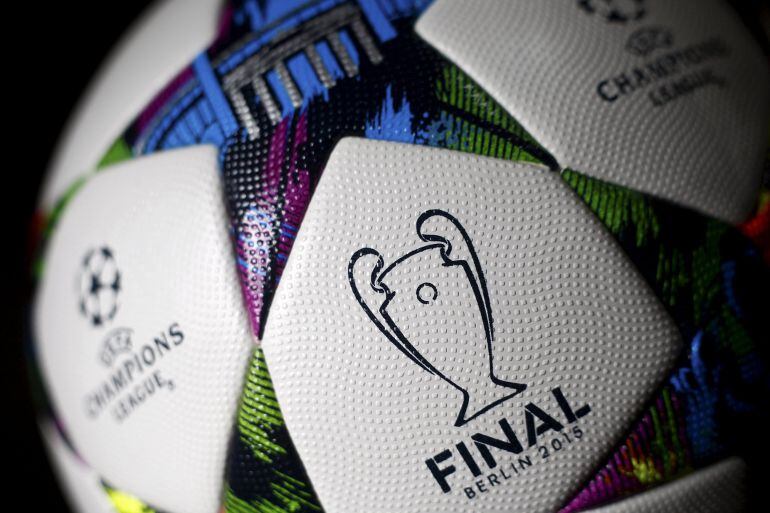 The official match ball for the UEFA Champions League final, produced by German sportswear firm Adidas, with Berlin's landmark the Brandenburg gate printed on, is pictured in Warngau, Germany in this March 26, 2015 file photo. Adidas is expected to report
