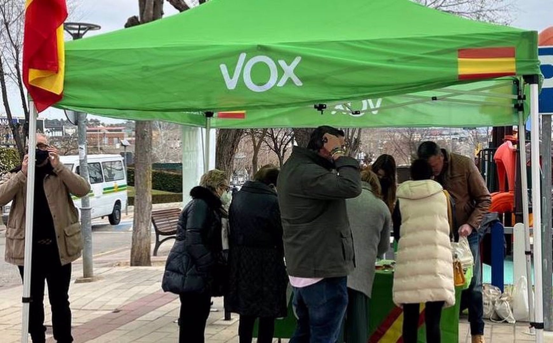 Carpa de Vox instalada en Valladolid, imagen de archivo