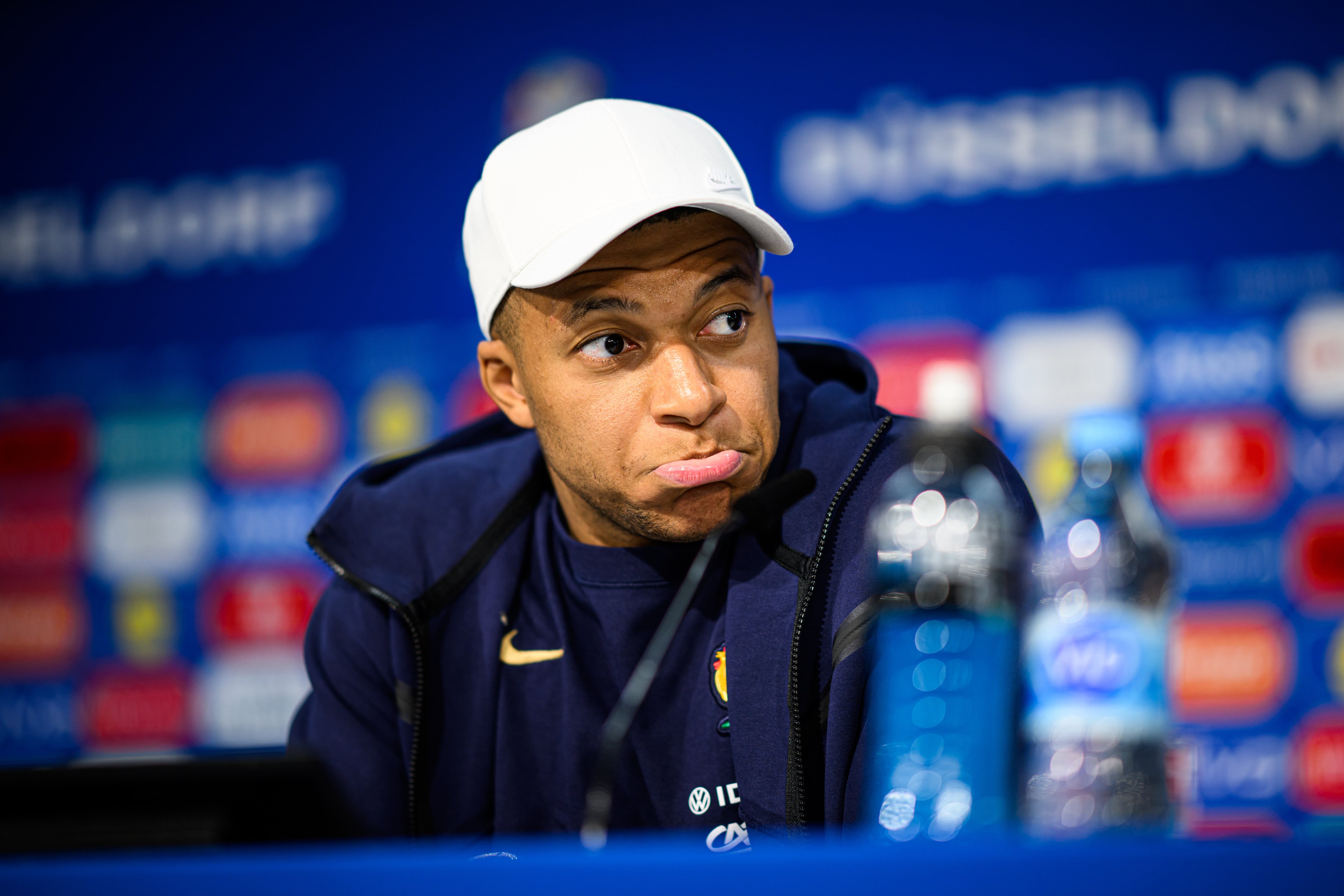 Kylian Mbappé, en rueda de prensa en la Eurocopa