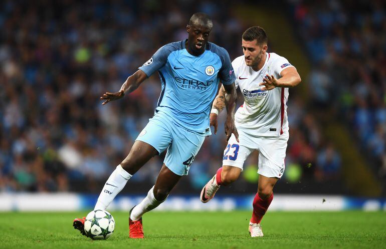 El costamarfileño, Yaya Touré, durante un partido de Champions.