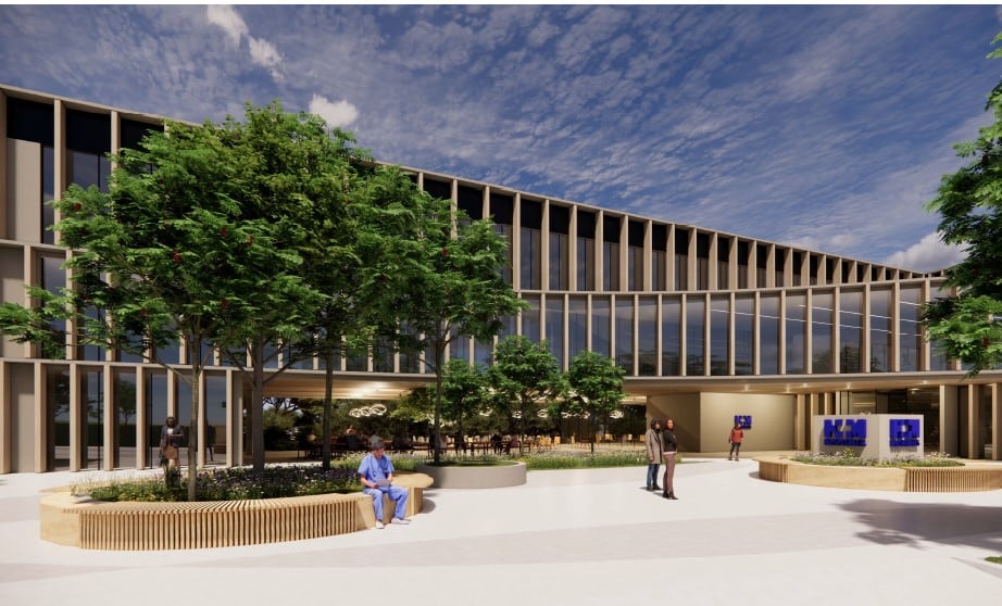 Proyecto del complejo sanitario privado que HM Hospitales construirá en Alcobendas