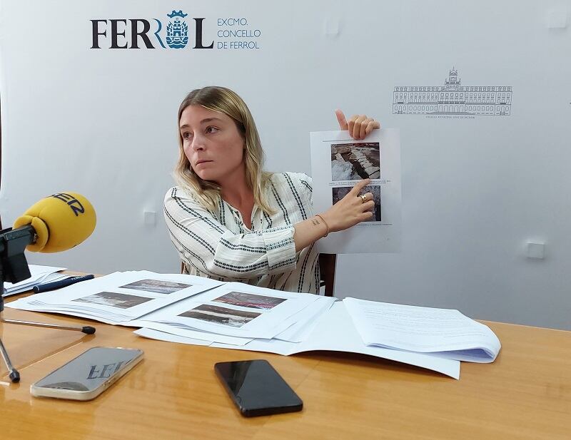 Blanca García, concejala de Urbanismo de Ferrol, este martes en rueda de prensa (Foto:  Concello de Ferrol)