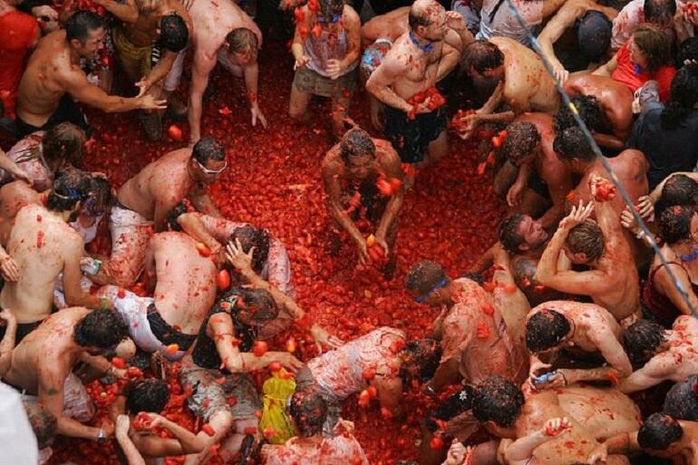 Imagen de archivo de la Tomatina de Buñol