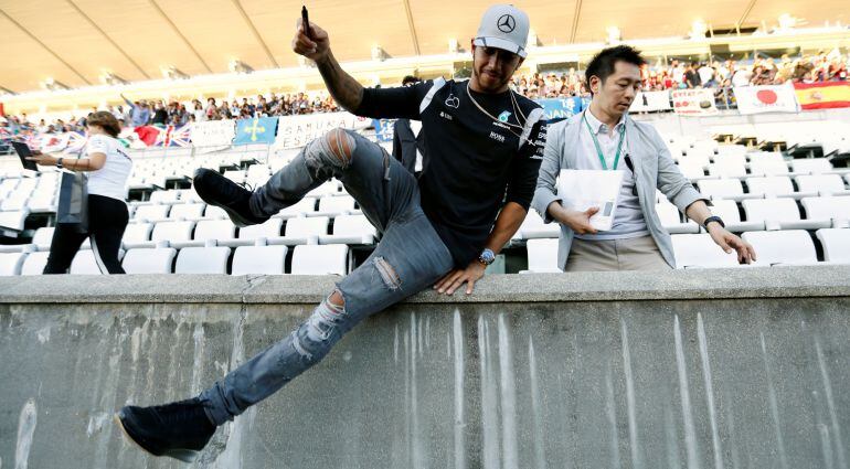 Lewis Hamilton, en el circuito de Suzuka.