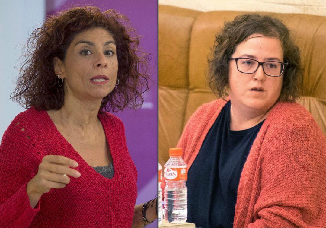 Rosana Alonso, secretaria general de Podemos Cantabria y Verónica Ordóñez, portavoz parlamentaria y candidata a las primarias