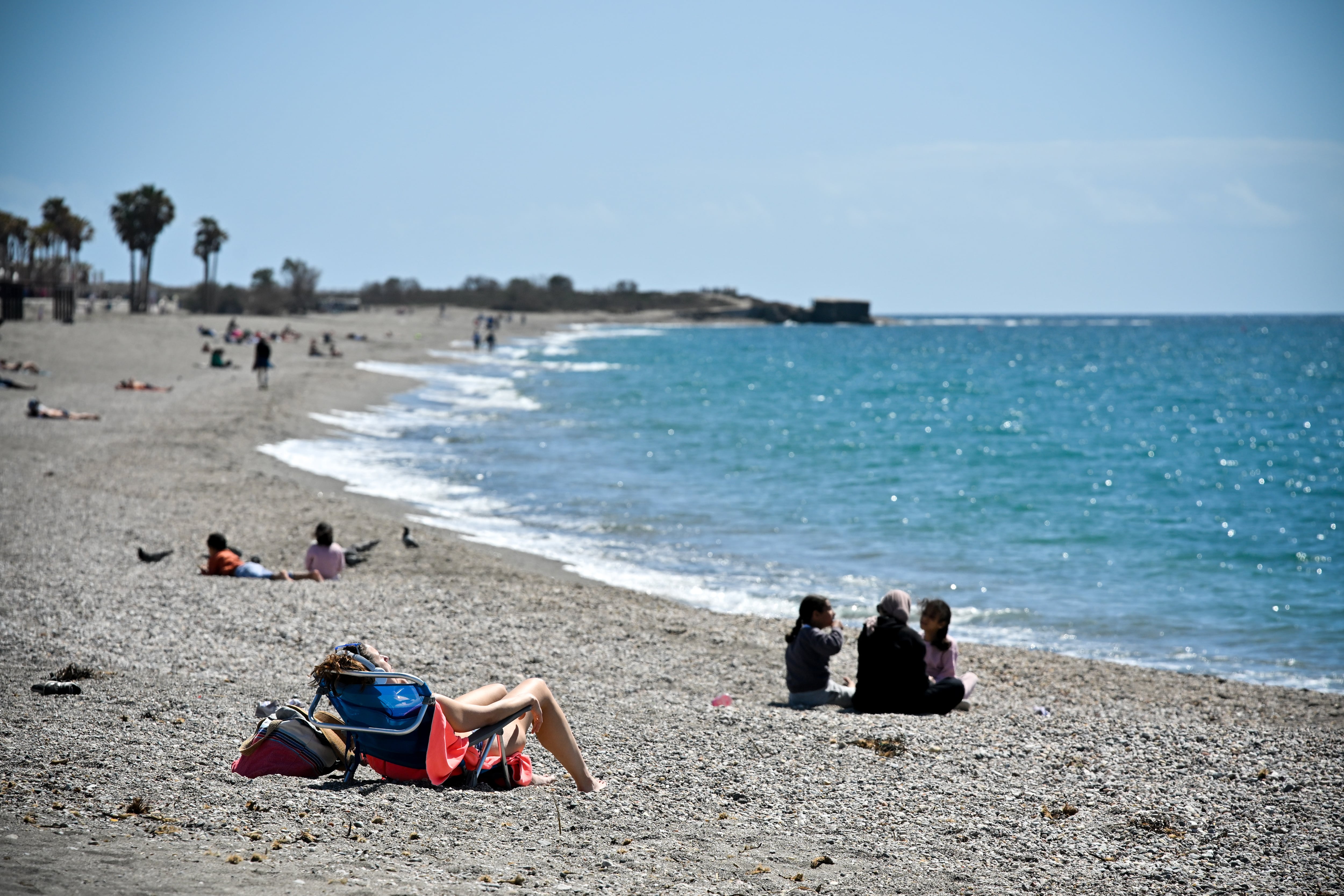 Playa de El Zapillo en Almería, el 28 de marzo de 2026