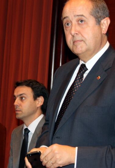 Felip Puig, a la sala on s&#039;ha fet la compareixença. -ACN-