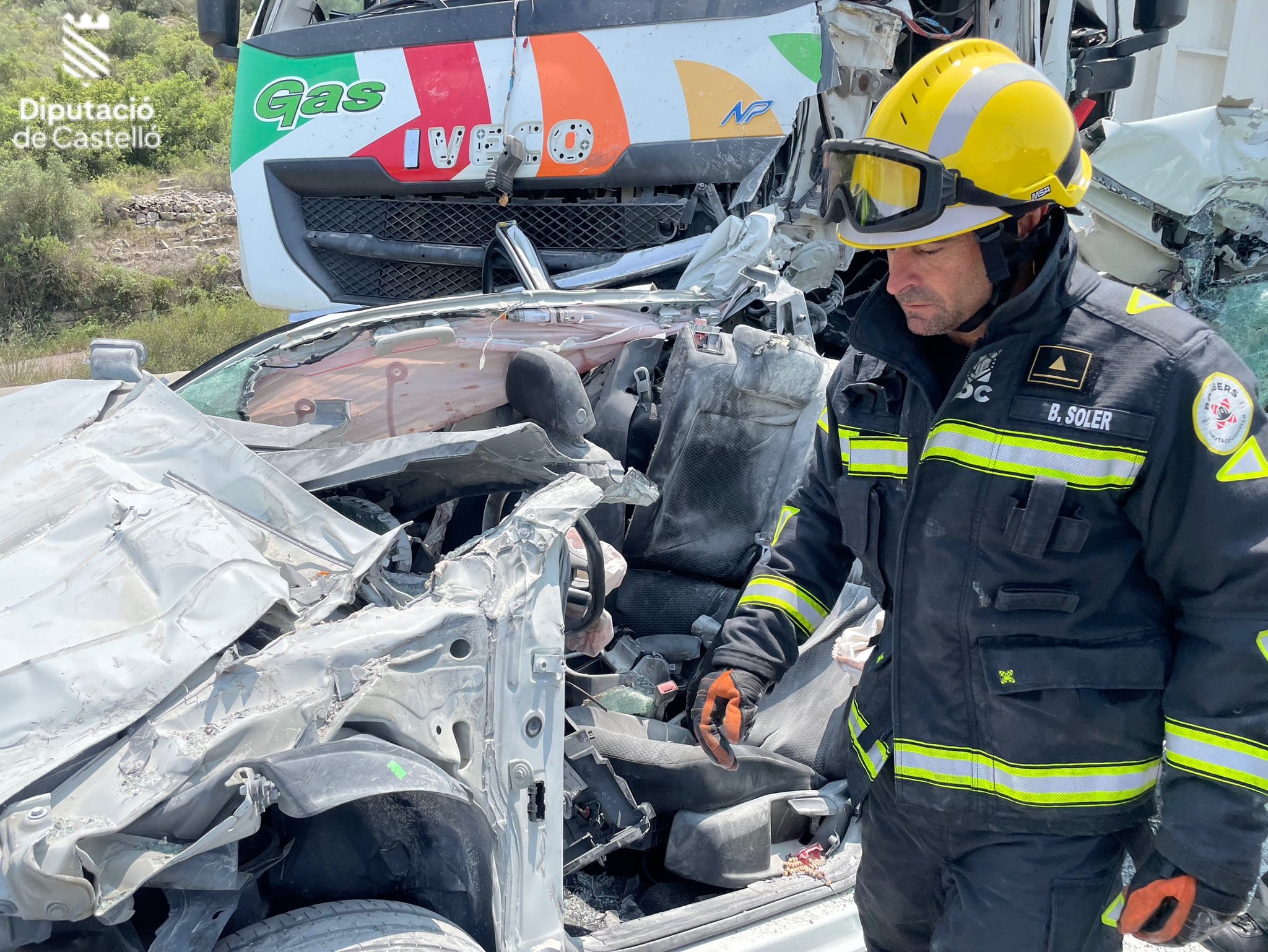 Accidente tráfico Castellón en AP-7 Santa Magdalena de Pulpis