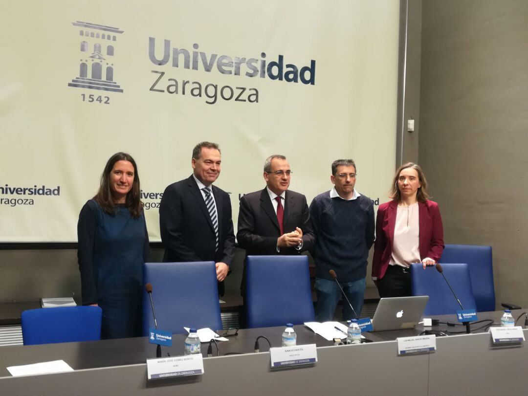 Investigadores del I3A durante la presentación del proyecto