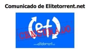 Imagen del comunicado de ‘Elitetorrent’