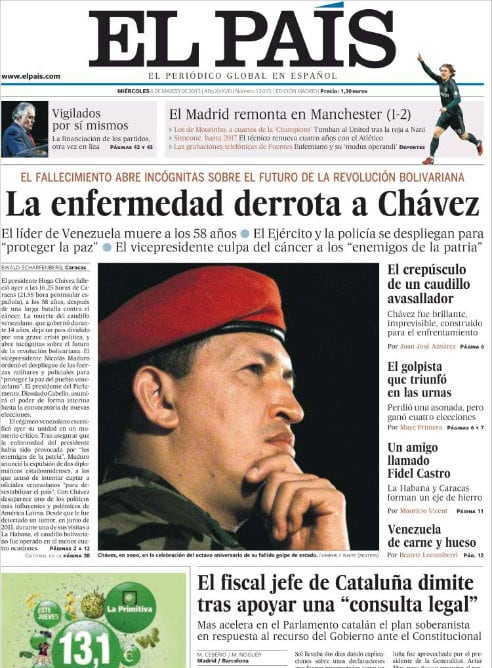 Con este titular abre su portada el diario &#039;El País&#039;