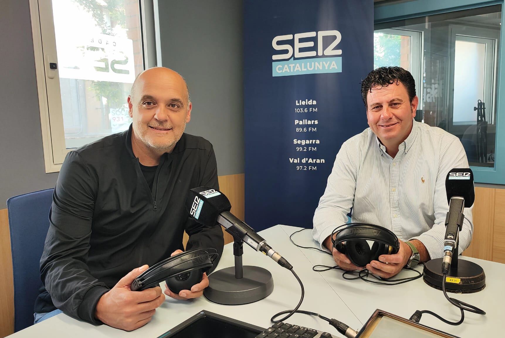 Xavier Castellana és l'alcalde de Vallfogona de Balaguer i Josep Maria Gras, l'alcalde d'Alcoletge.