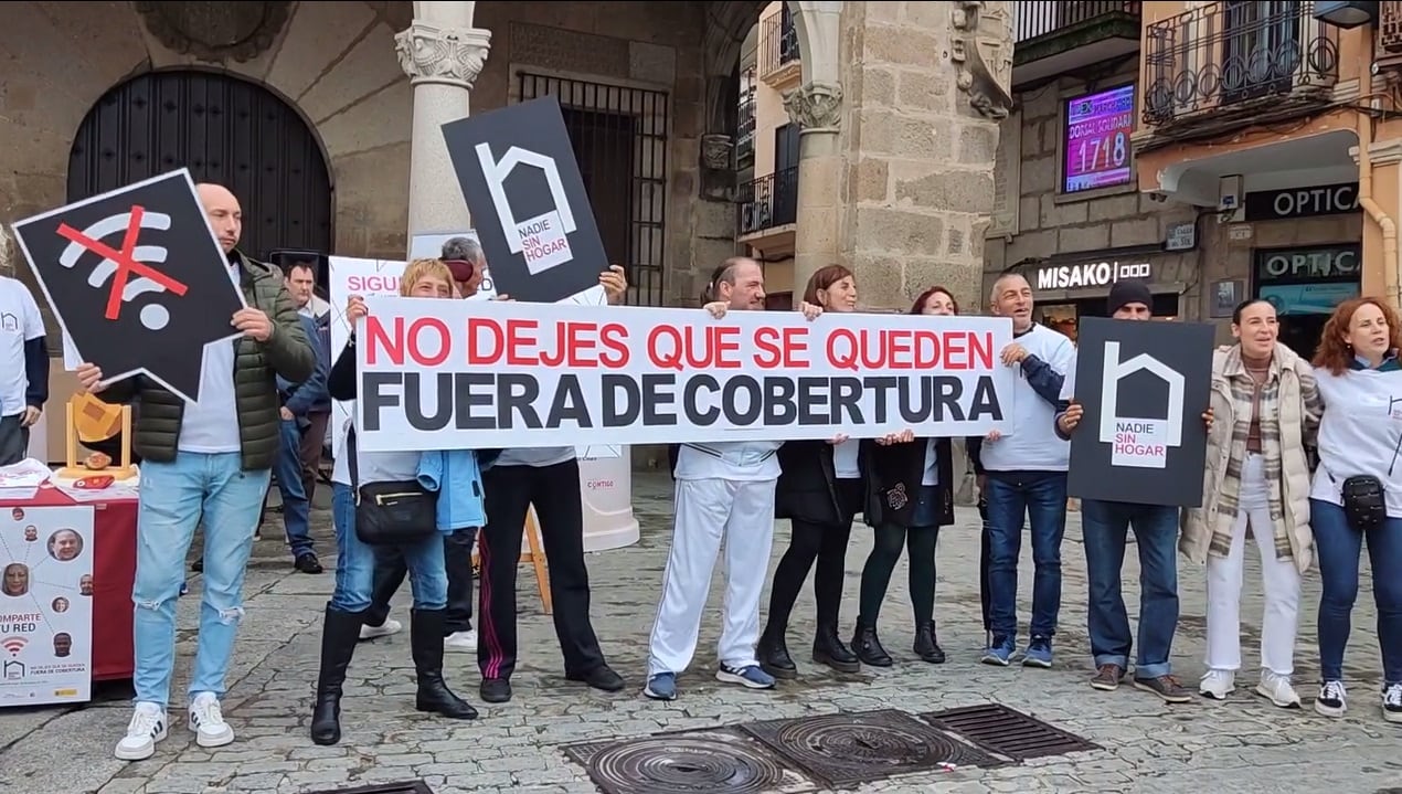 Un momento de la concentración por el día de las personas sin hogar de Caritas Diocesana de Plasencia