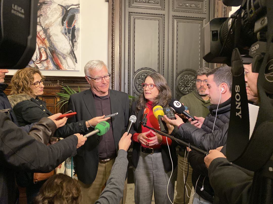 El Alcalde Ribó y la Vicepresidenta Oltra atienden a los medios de comunicación tras la reunión de este miércoles