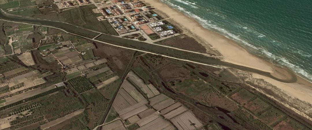 Desembocadura del riu Vaca entre Gandia y Xeraco