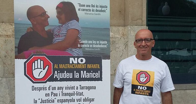 Antoni Miquel en la protesta que va fer el juliol de 2017 a la Rambla Nova de Tarragona