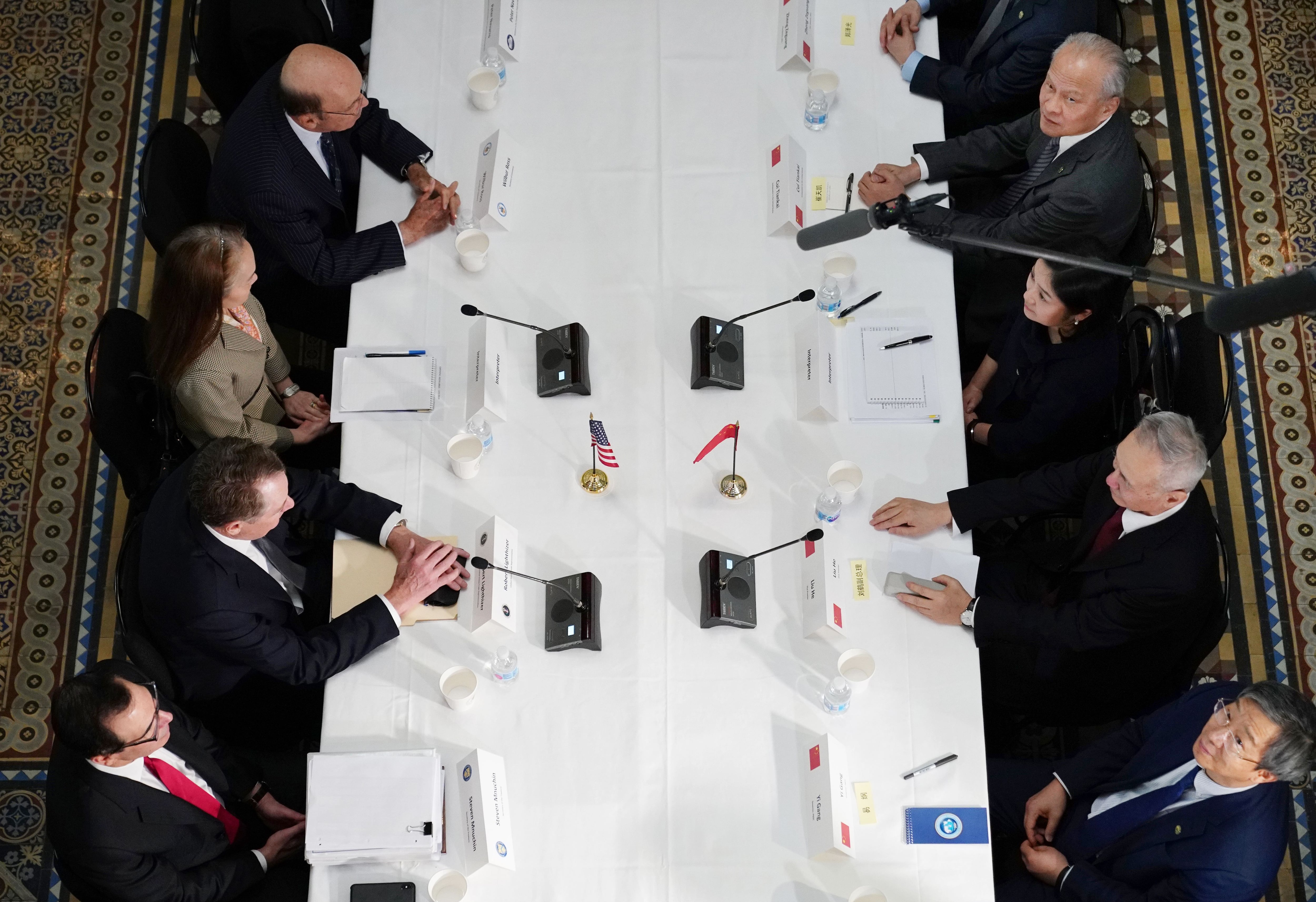 Reunión bilateral entre China y Estados Unidos en 2019. Foto de archivo.