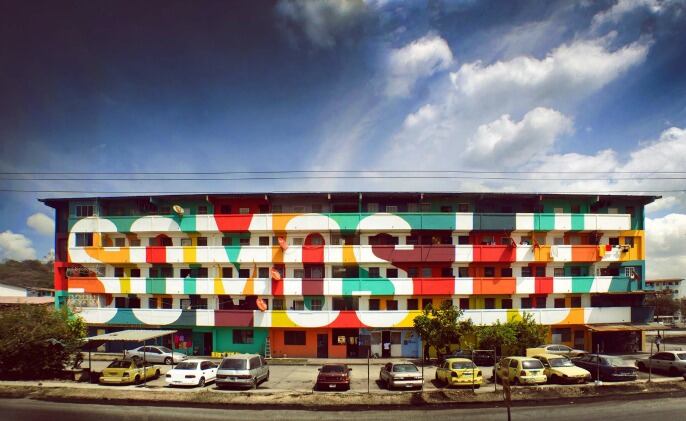 Intervención del colectivo Boamistura en Ciudad de Panamá.