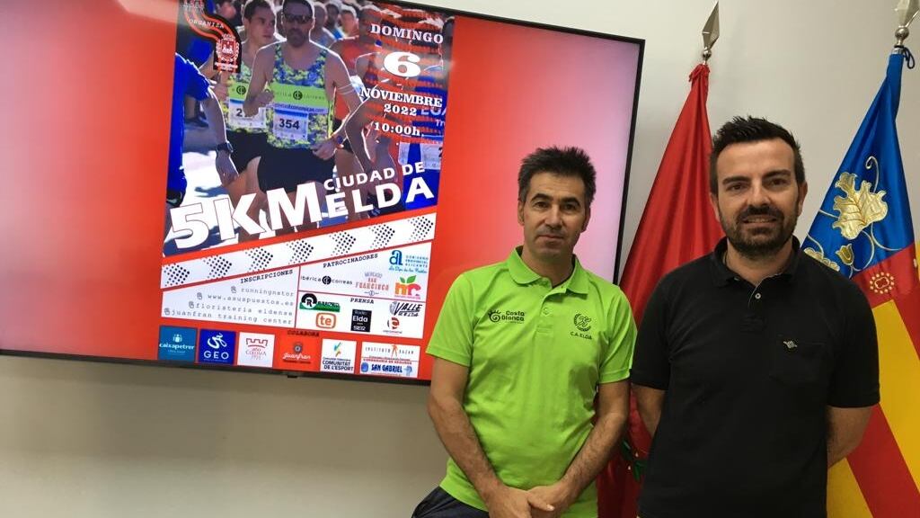 El Pdte. del C. A. Elda, Joaquín Alcaina (I) con el edil de Deportes, Fernando Gómez