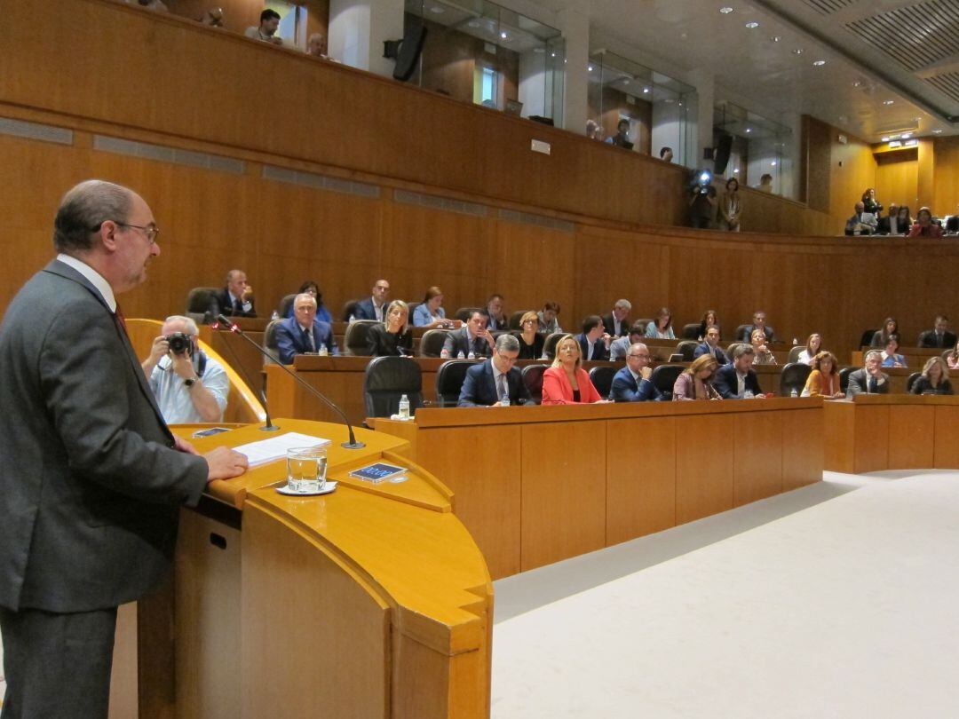 Javier Lambán, en el debate sobre el Estado de la Comunidad