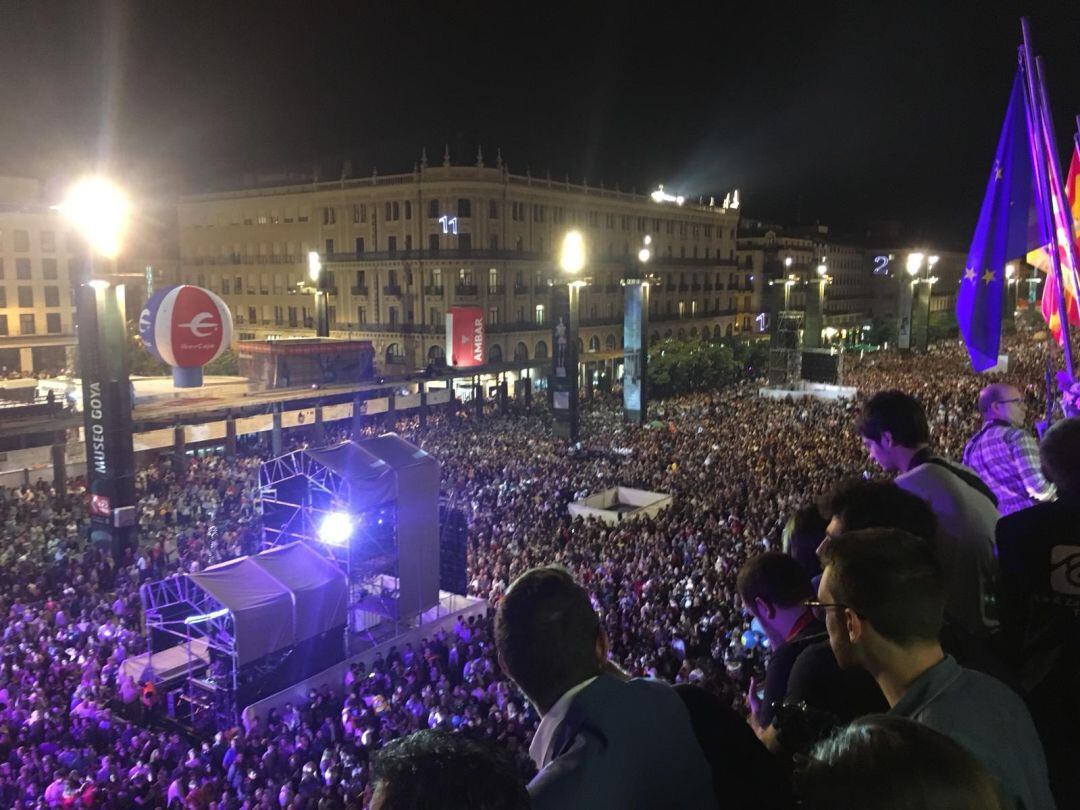 Imagen de archivo del pregón de las Fiestas del Pilar de 2018