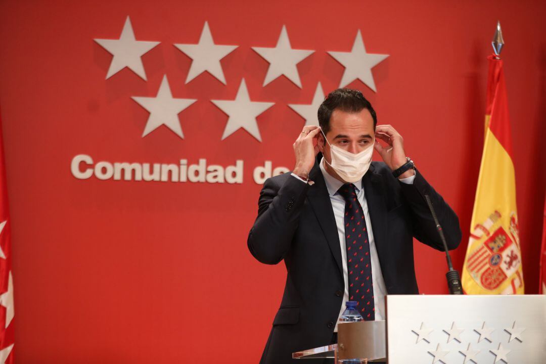 El vicepresidente, consejero de Deportes, Transparencia y portavoz de la Comunidad de Madrid, Ignacio Aguado.