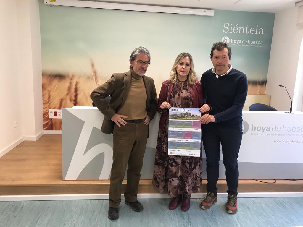 Antonio Rico, Beatriz Calvo y Javier Cruchaga en la presentación de las rutas senderistas