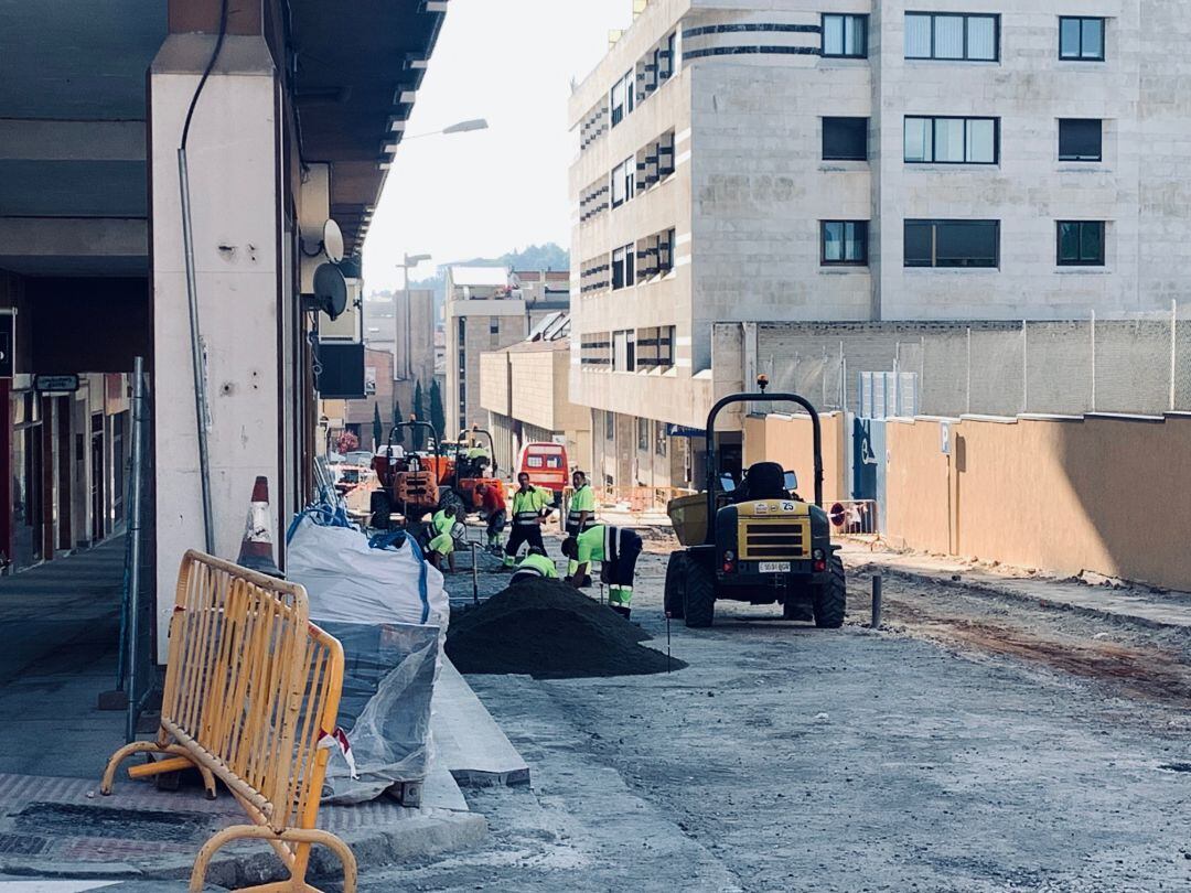 Obras en la calle Sagunto