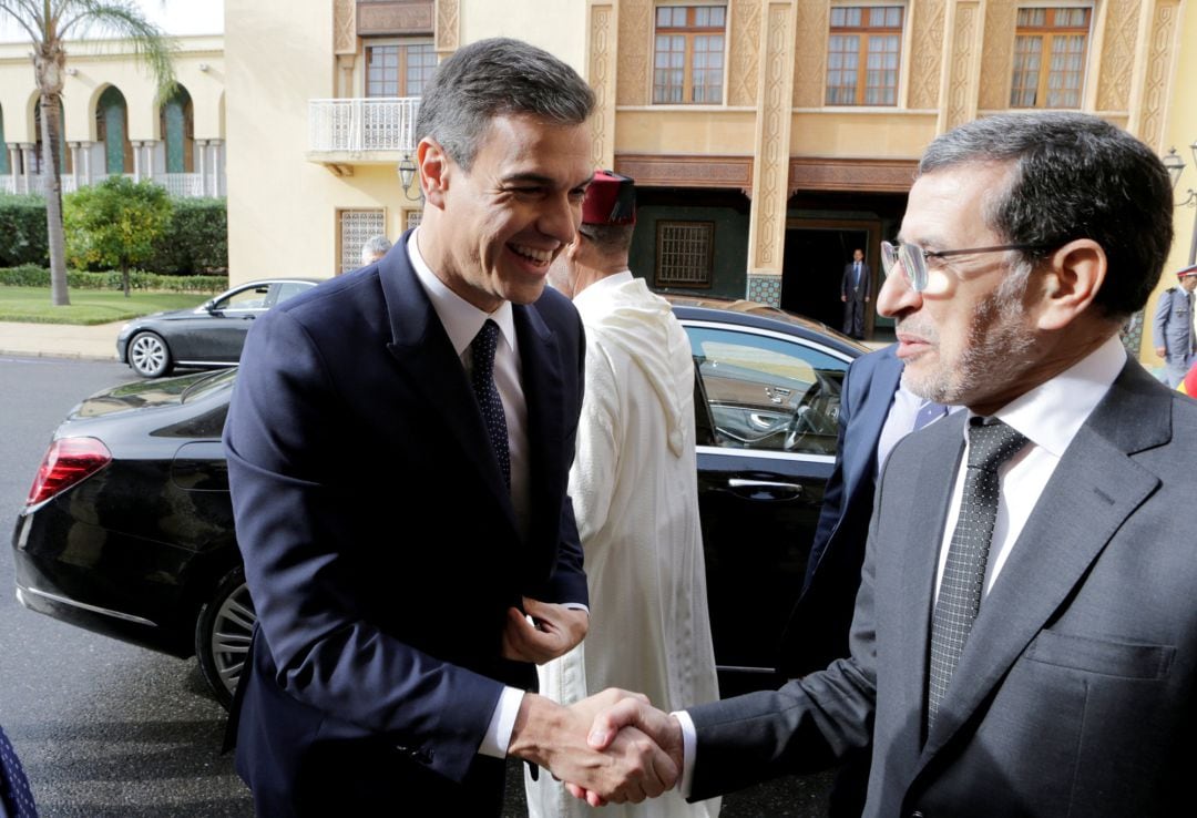 Pedro Sánchez junto al primer ministro de Marruecos