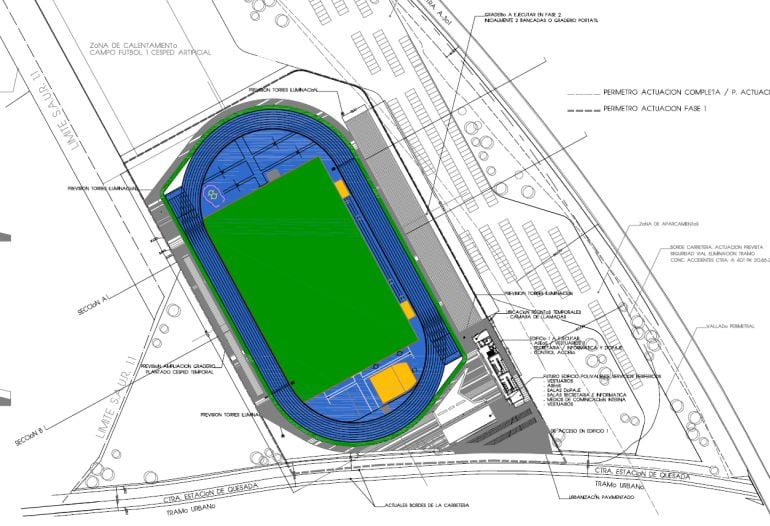 Detalle del proyecto de Pista de Atletismo en Jódar