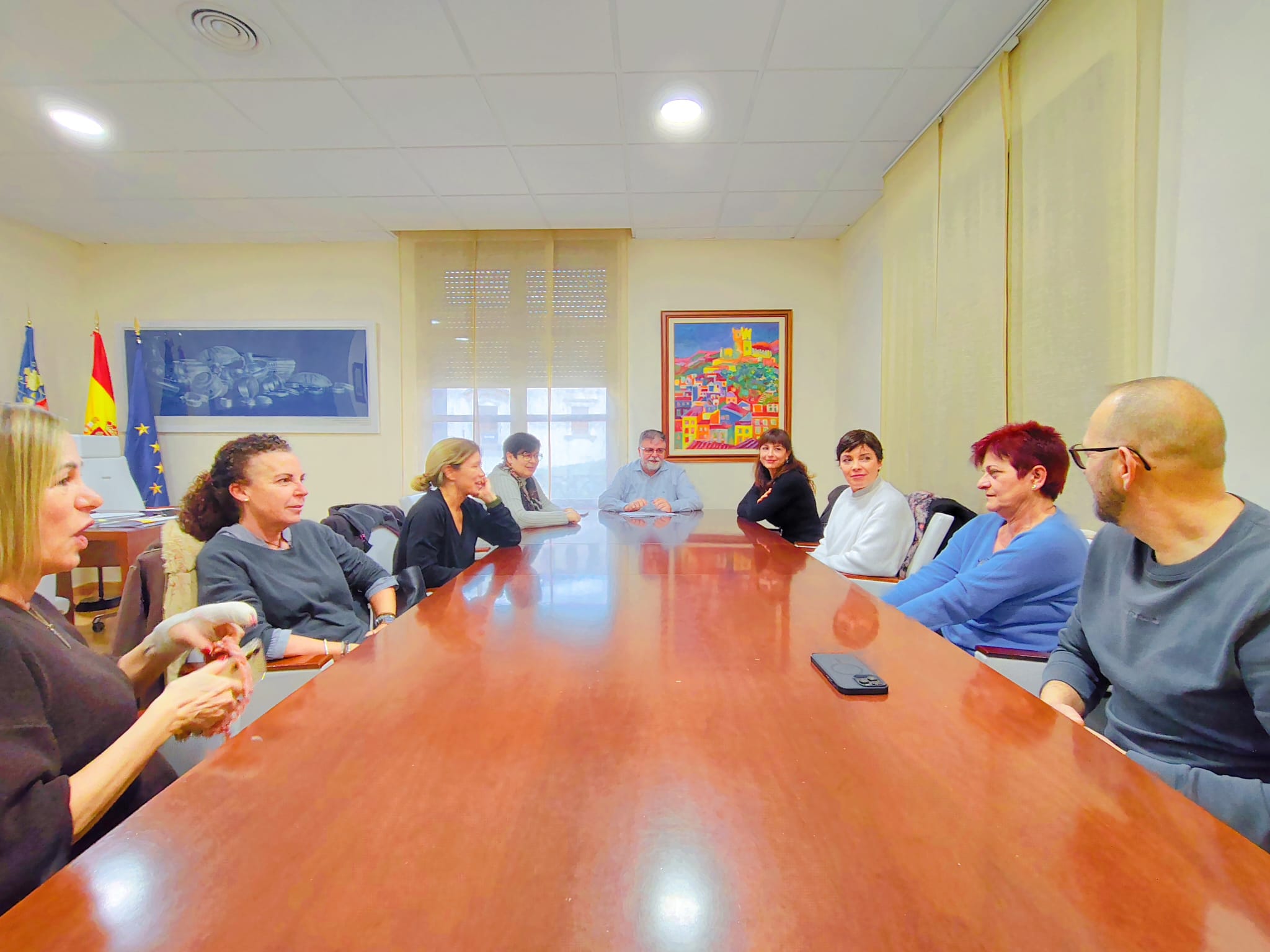 Reunión con trabajadores sanitarios