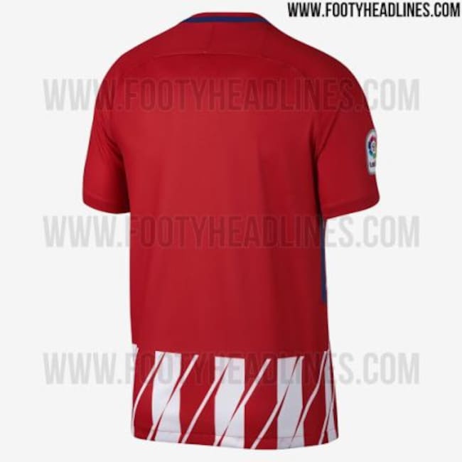 Imagen trasera de la nueva camiseta del Atlético para la próxima temporada.