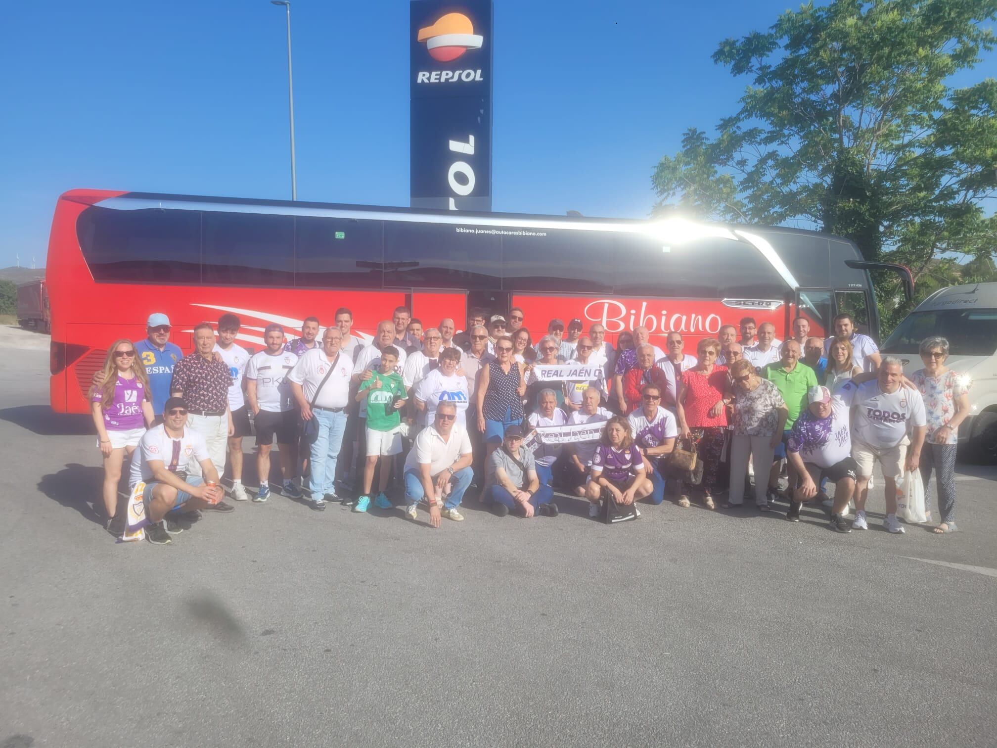 Aficionados del Real Jaén en un desplazamiento esta temporada.