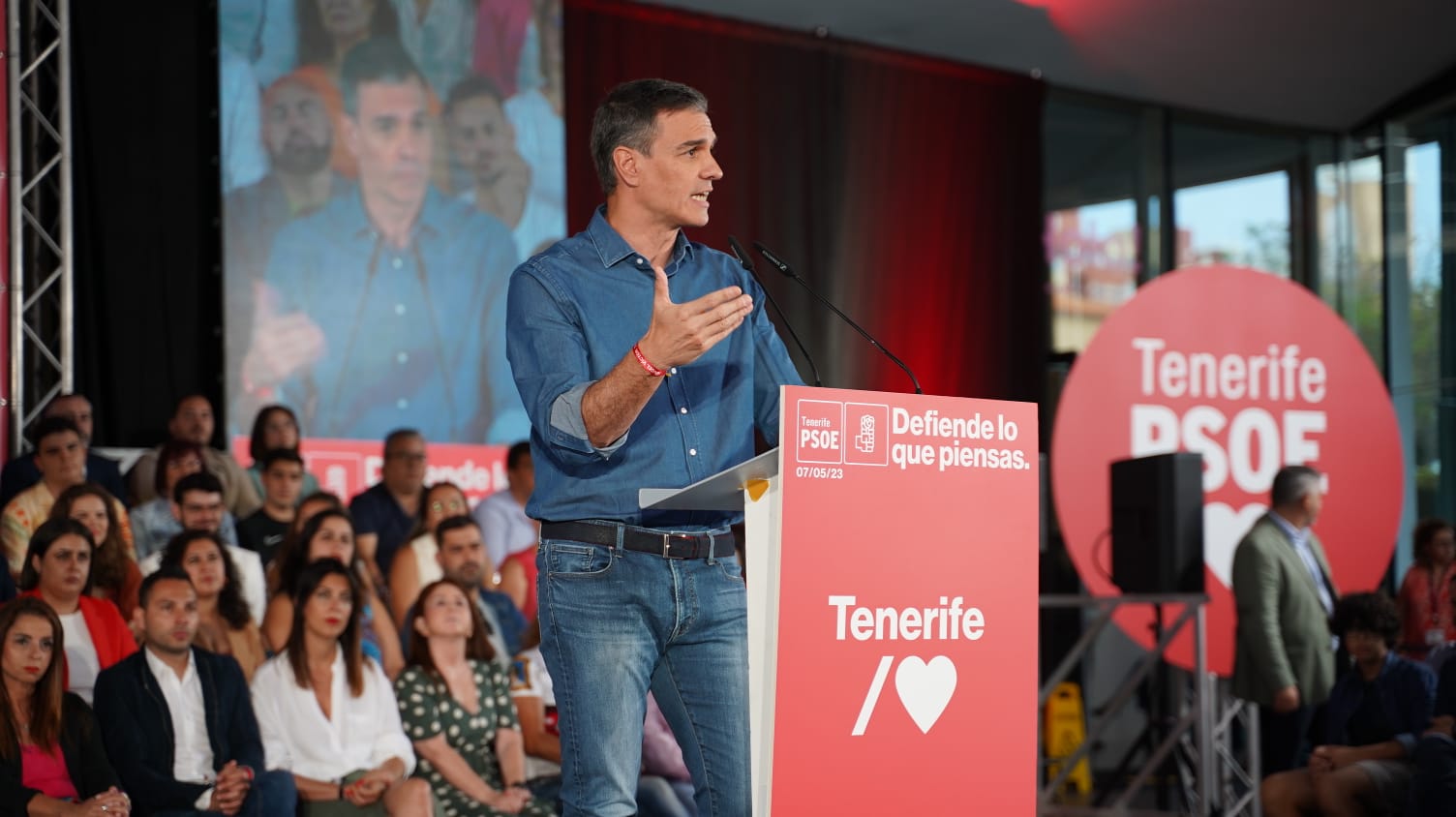 Pedro Sánchez durante un acto celebrado en Santa Cruz de Tenerife
