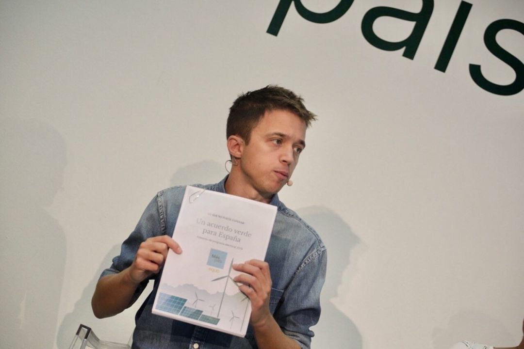 El líder de Más País, Ïñigo Errejón, que ha presentado este viernes el &#039;Acuerdo verde para España&#039;.