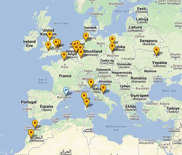 Mapa de destins d&#039;hivern de l&#039;aeroport de Girona / AENA