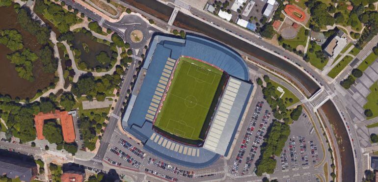 Vista aérea del Molinón