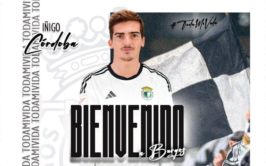 Creatividad del Burgos CF anunciando el fichaje de Íñigo Córdoba.