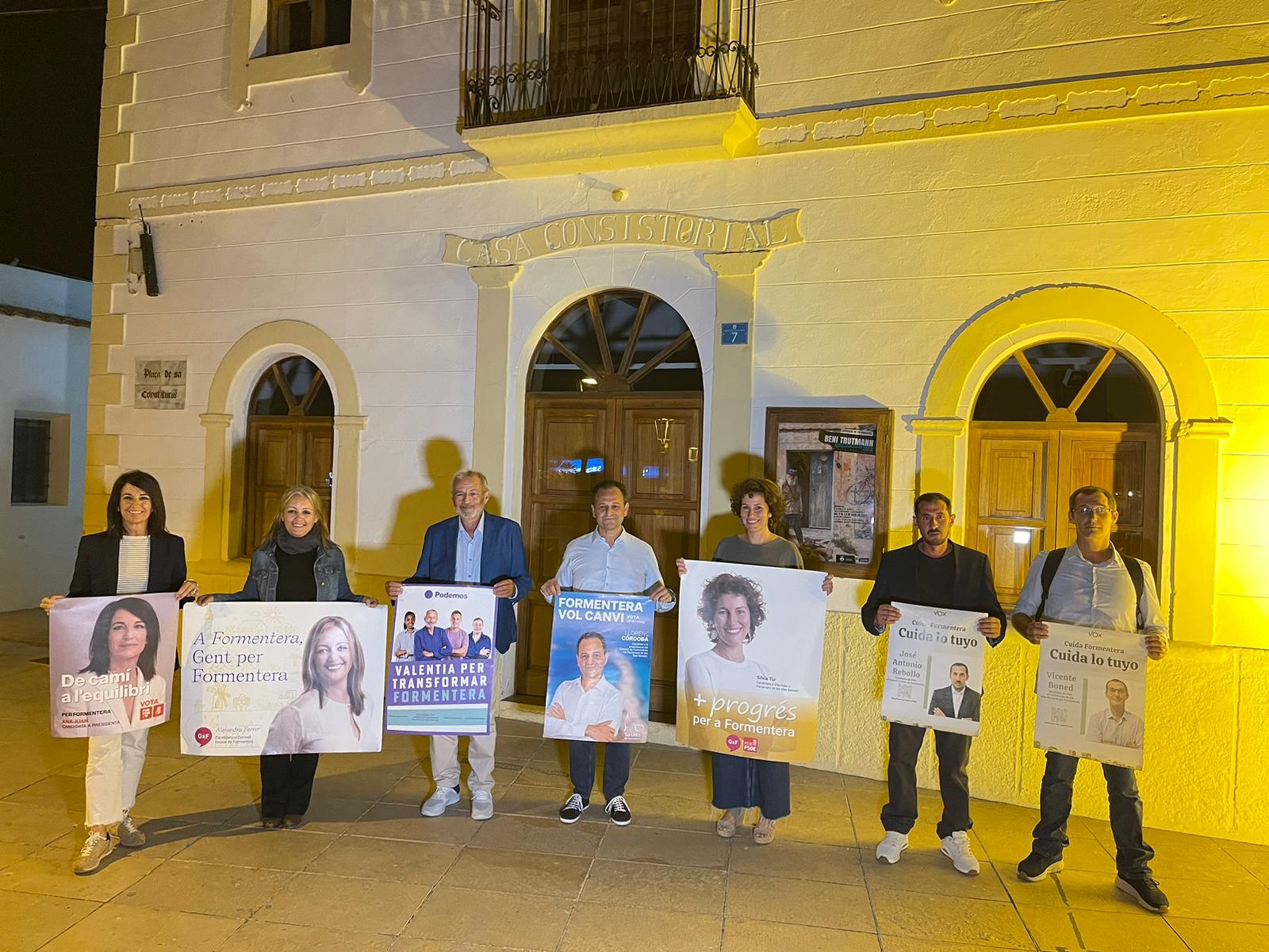 Los candidatos de cinco de los partidos que concurren a los comicios en Formentera