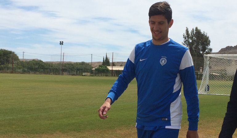 Yeray tras finalizar la sesión de entrenamiento