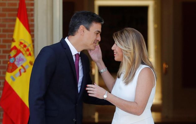 El presidente del Gobierno, Pedro Sánchez, y la presidenta de la Junta de Andalucía, Susana Díaz.