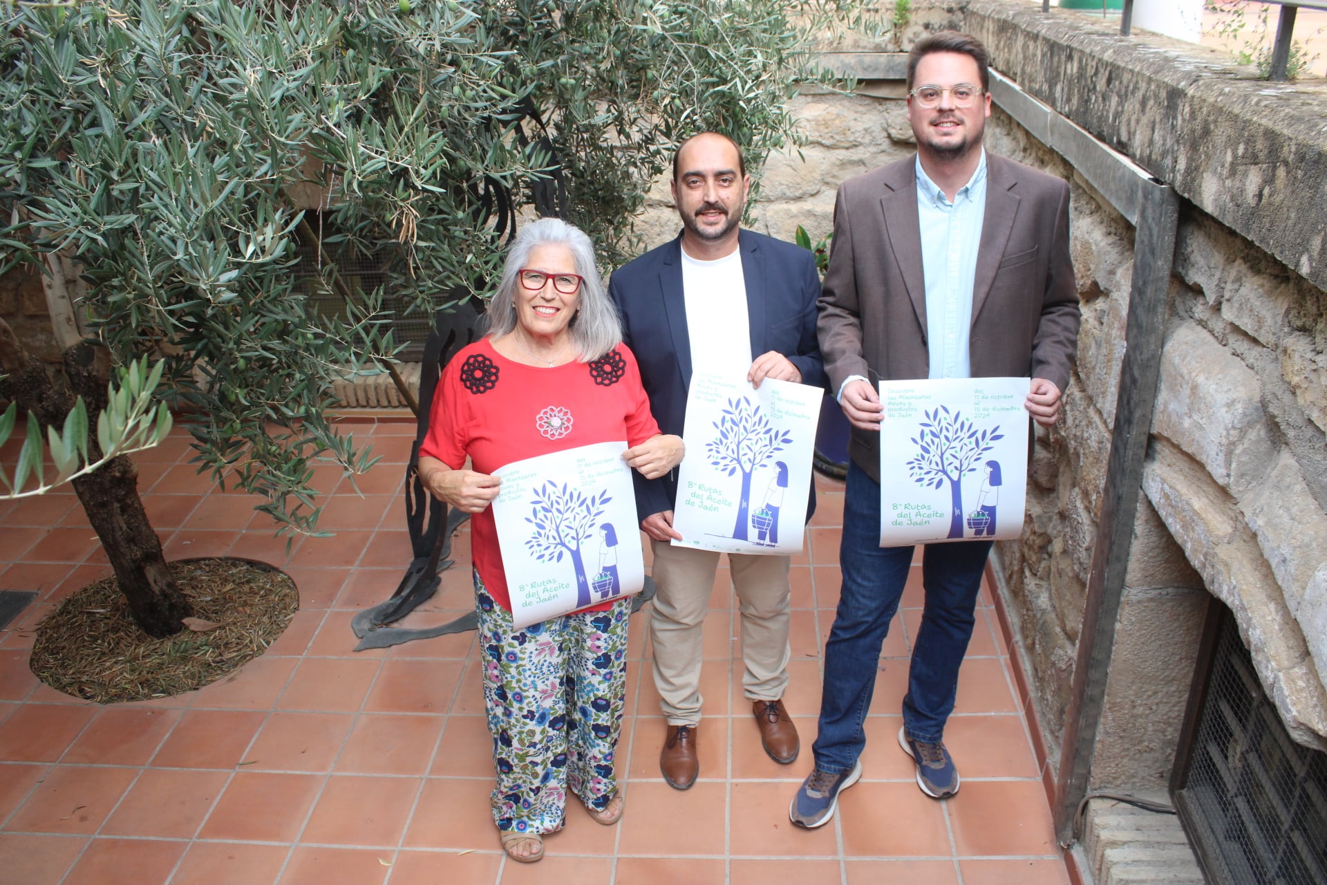 Encarnación Martínez, Javier Gámez y Francisco Javier Lozano en el Centro del Olivar y Aceite de Úbeda.