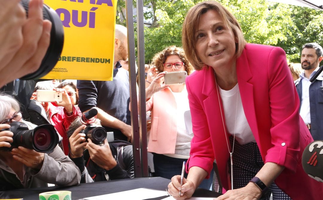 Forcadell durante una festividad de Sant Jordi