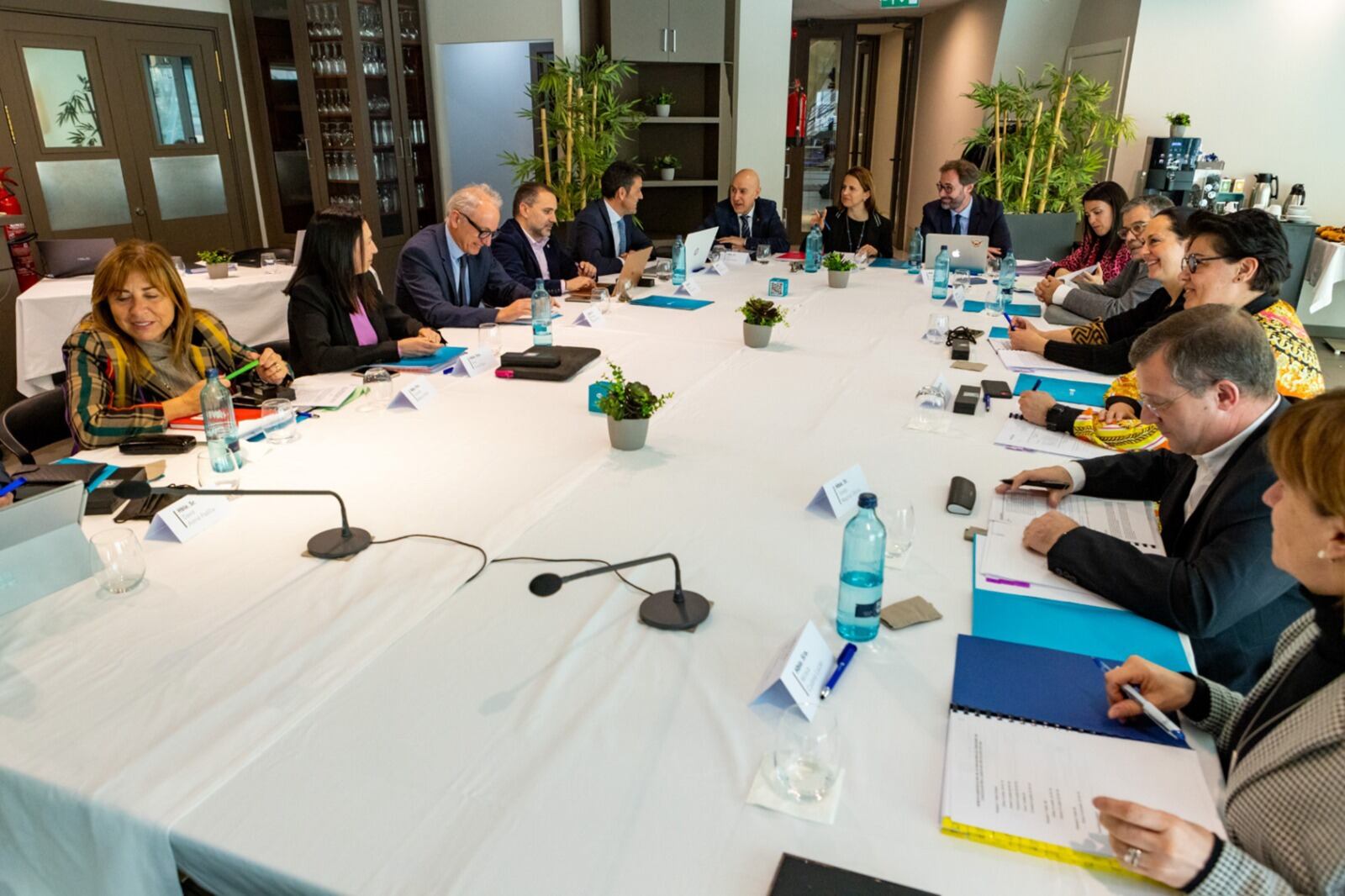 Un instant de la reunió de cònsols celebrada a Escaldes-Engordany aquest dimarts.