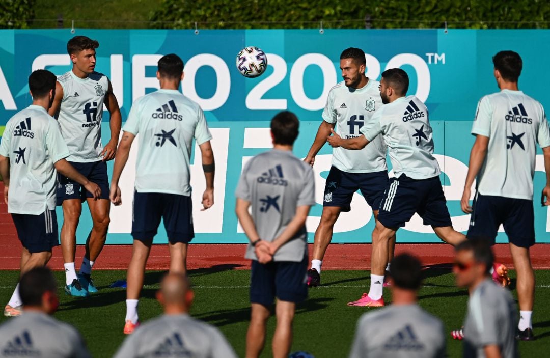 La Roja, durante un entrenamiento