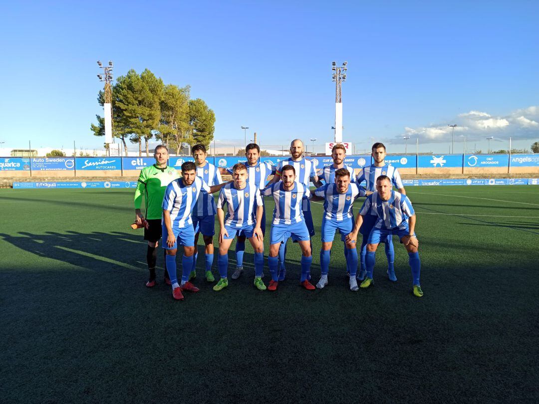 Once blanquiazul que ha jugado ante el Pedreguer